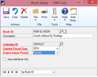 Book setup in Dynamics GP