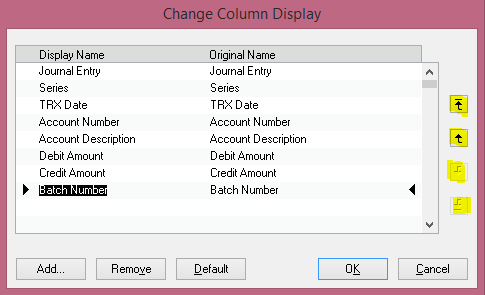 Changing arrows in Dynamics GP
