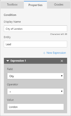 Lead scoring choosing an expression for a condition