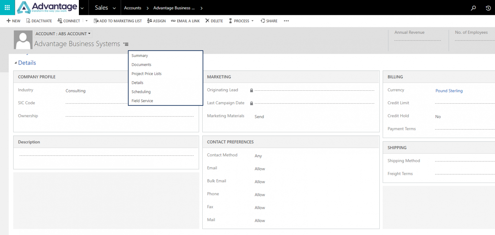 Tabs vs sections in Dynamics 365
