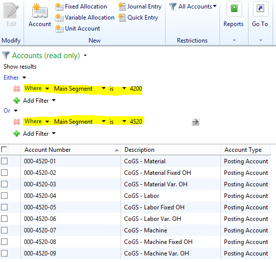 Using ranges in Dynamics GP