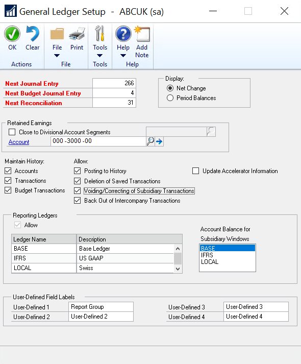 Voiding or correcting of subsidiary transactions in Dynamics GP